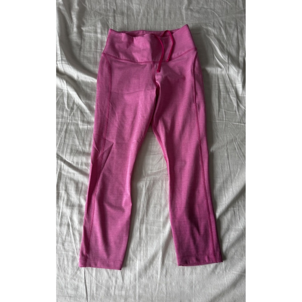 Nike Dri-Fit Women's Power Running Leggings Size Small Pink Workout 21" Inseam